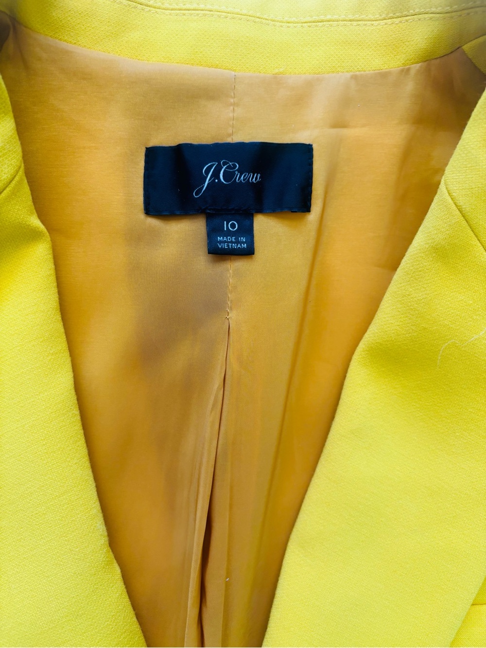 J. Crew Mustard Yellow Dover Double Breasted Blazer Size: 10 - Picture 5 of 8